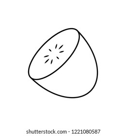 slice of melon icon. Trendy modern flat linear vector slice of melon icon on white background from thin line Summer collection, outline vector illustration