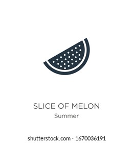 Slice of melon icon vector. Trendy flat slice of melon icon from summer collection isolated on white background. Vector illustration can be used for web and mobile graphic design, logo, eps10