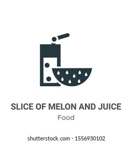 Slice of melon and juice vector icon on white background. Flat vector slice of melon and juice icon symbol sign from modern food collection for mobile concept and web apps design.