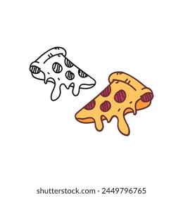 Slice of Melted Pizza Doodle