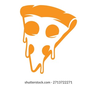 A slice of melting cheese pizza