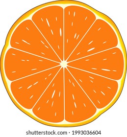 Slice of mikan, also known as satsuma mandarin