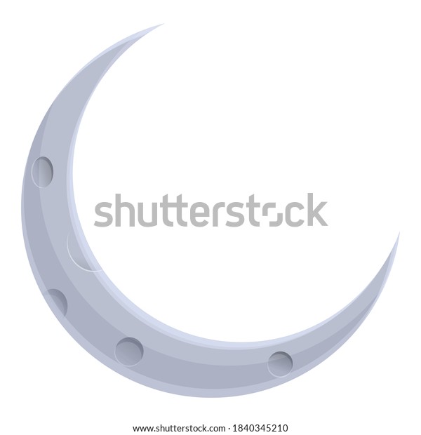 Slice of moon icon. Cartoon\
of slice of moon vector icon for web design isolated on white\
background