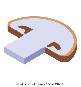 Slice of mushroom icon. Isometric of slice of mushroom vector icon for web design isolated on white background