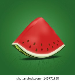 Slice of nice fresh watermelon. Vector illustration