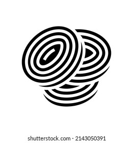 slice onion glyph icon vector. slice onion sign. isolated contour symbol black illustration