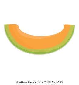 Tranche de fruit de melon cantaloup orange isolée sur fond blanc. Illustration vectorielle
