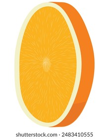 A slice of orange in colors and vector format.