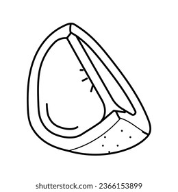 slice orange cut line icon vector. slice orange cut sign. isolated contour symbol black illustration