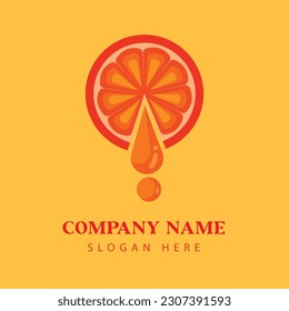 Slice Of Orange With Droplet Vector Design