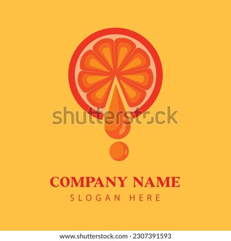 Slice Of Orange With Droplet Vector Design