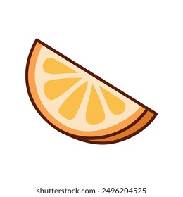 Slice of orange Fresh fruit background isolated on white.