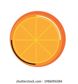 slice orange fresh fruit isolated style
