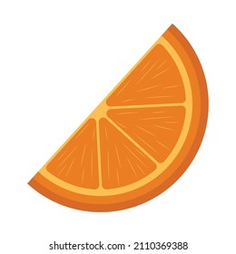 slice orange fruit icon flat