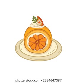 trozo de fruta naranja en un plato