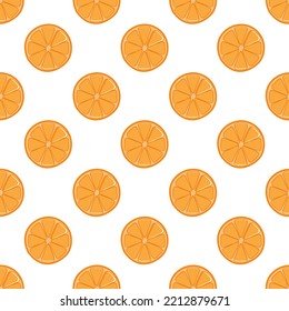 Recortar frutos anaranjados sin fisuras patrón vectorial aislado en fondo blanco. Diseño de fondo para su uso en todo el papel de envoltura de tela textil y otros.