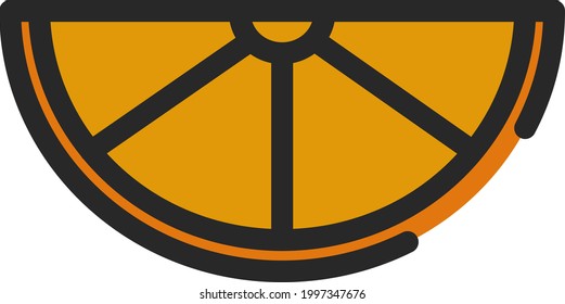 Slice von Orange, Illustration, auf weißem Hintergrund.