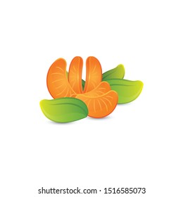 Slice of orange isolated on white.