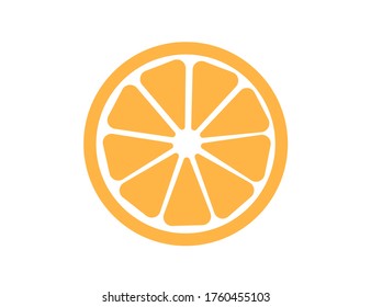 
A slice of orange is isolated on a white background. Vector flat icon. Web version.