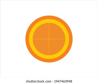 Slice of orange isolated on white background