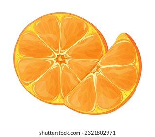 Trozo de naranja aislado en fondo blanco
