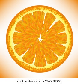 Slice of Orange Isolated on White Background