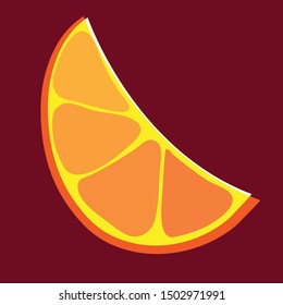 slice of orange, lemon on a dark background