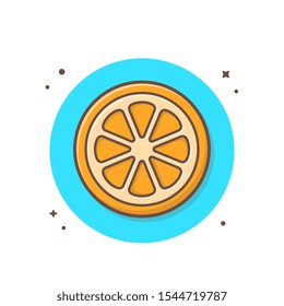 Slice Orange Lemon Vector Icon Illustration. Fruit Icon Concept White Isolated. Flat Cartoon Style Suitable for Web Landing Page, Banner, Sticker, Background