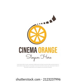 Parte de Orange Lime y cine con las iniciales Letra O rotating logo design inspiration