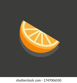 Slice of orange and other citrus fruit icon, vitamin C