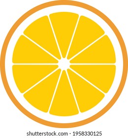 Slice of orange. Summer clipart.