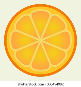 A slice of orange. Vector design for logo, bag, t-shirt, illustration etc. Separated background.