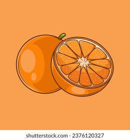 slice of orange vector illustration