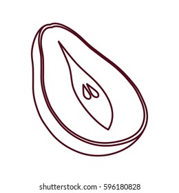 slice papaya fruit line vector illustration eps 10
