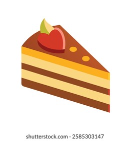 slice pastry cake vector art on white background