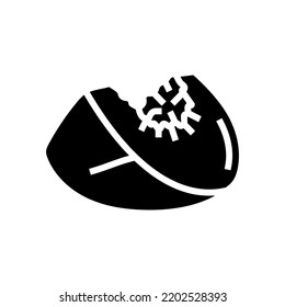 slice a peach glyph icon vector. slice a peach sign. isolated symbol illustration