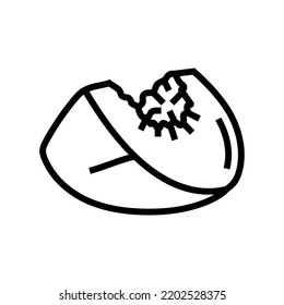 corte un vector de icono de línea de melocotón. corte un signo de melocotón. símbolo de contorno aislado ilustración negra