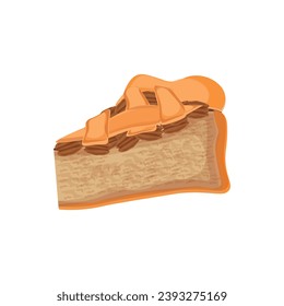 Slice des Pecan-Kuchen-Vektorgrafik-Logos