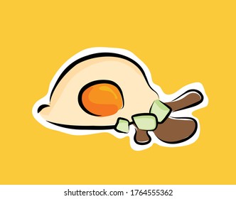 slice pempek vector design Indonesian food