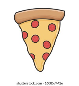 slice pepperoni pizza design icon illustration isolated on white 