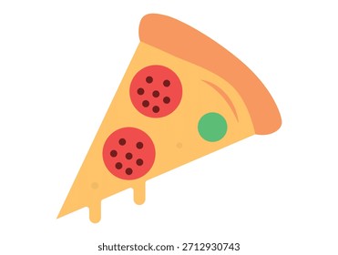 Fatia de pizza de pepperoni em um fundo branco