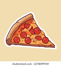 a Slice of Pepperoni Pizza vector