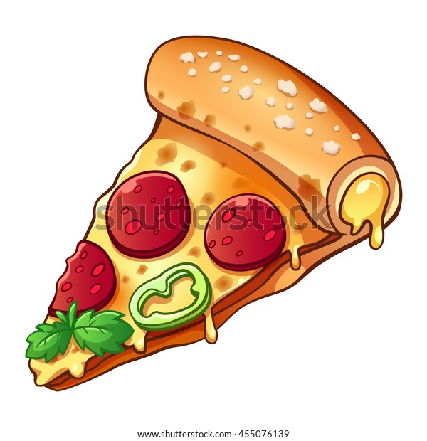 Slice Pepperoni Pizza Vector Art Isolated Stock Vector (Royalty Free ...