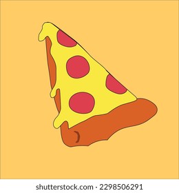 a slice of pepperonipizza by bidibidibip