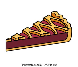 A slice of pie: blueberry / blackberry with lattice top.