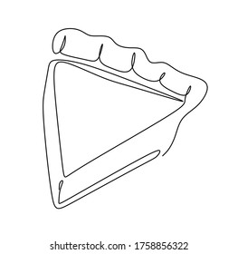 A slice of pie. Continuous one line drawing art vector illustration