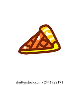 slice of pie doodle in isolated background