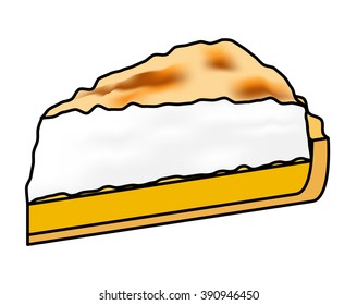 A slice of pie: lemon meringue.
