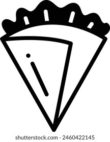 A slice of pie is shown in a black and white drawing. The pie is cut in half and has a crust