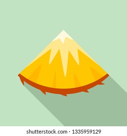 Slice of pineapple icon. Flat illustration of slice of pineapple vector icon for web design